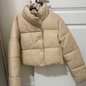 Mango Women's Tan Puffer Jacket